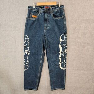 Empyre Mens Blue Denim Jeans 28 Embroidered Legs Y2K
Skater Streetwear Blue